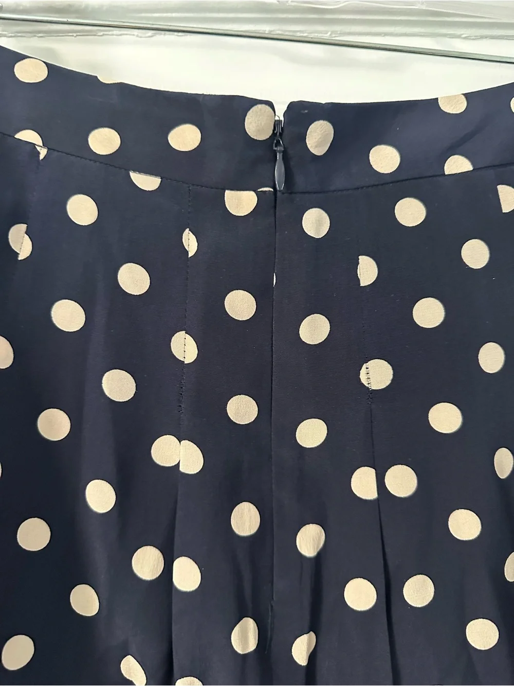 J. Crew Women’s pleated Navy Polka Dot Skirt